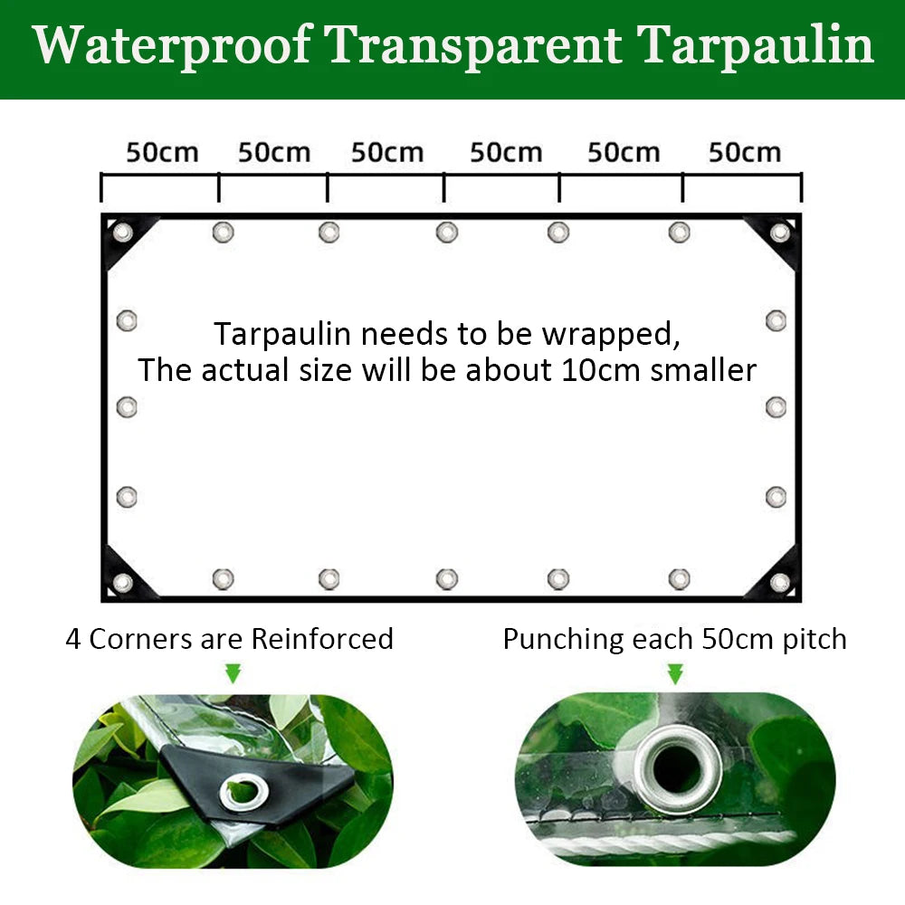 Heavy Duty PVC Tarp With Reinforced Grommets For Patio Covering