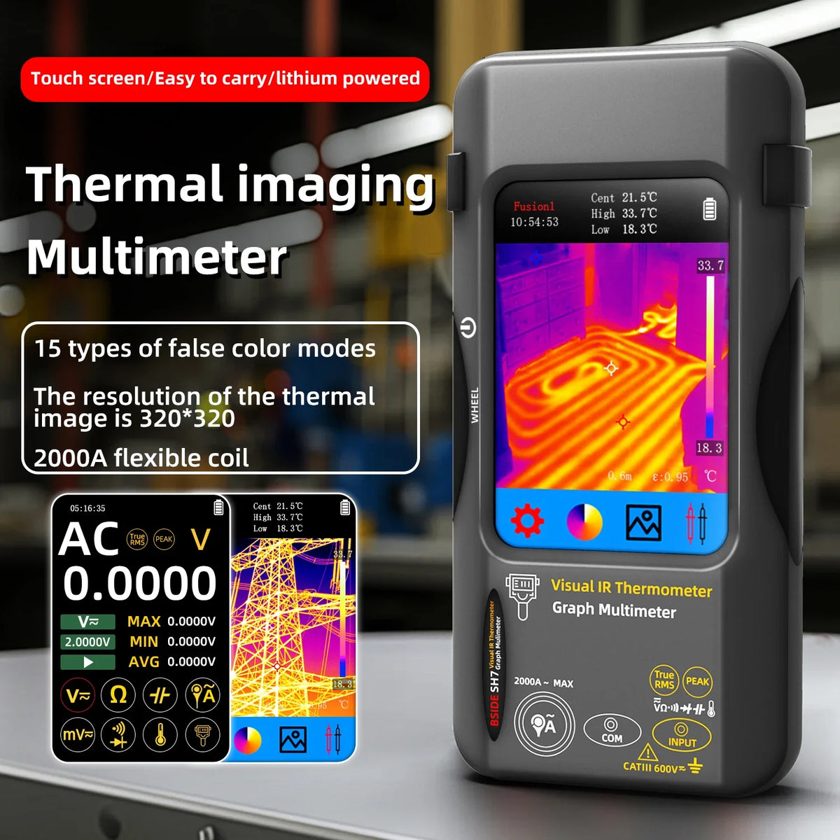 BSIDE SH7 Thermal Imager Camera Digital Multimeter Combo