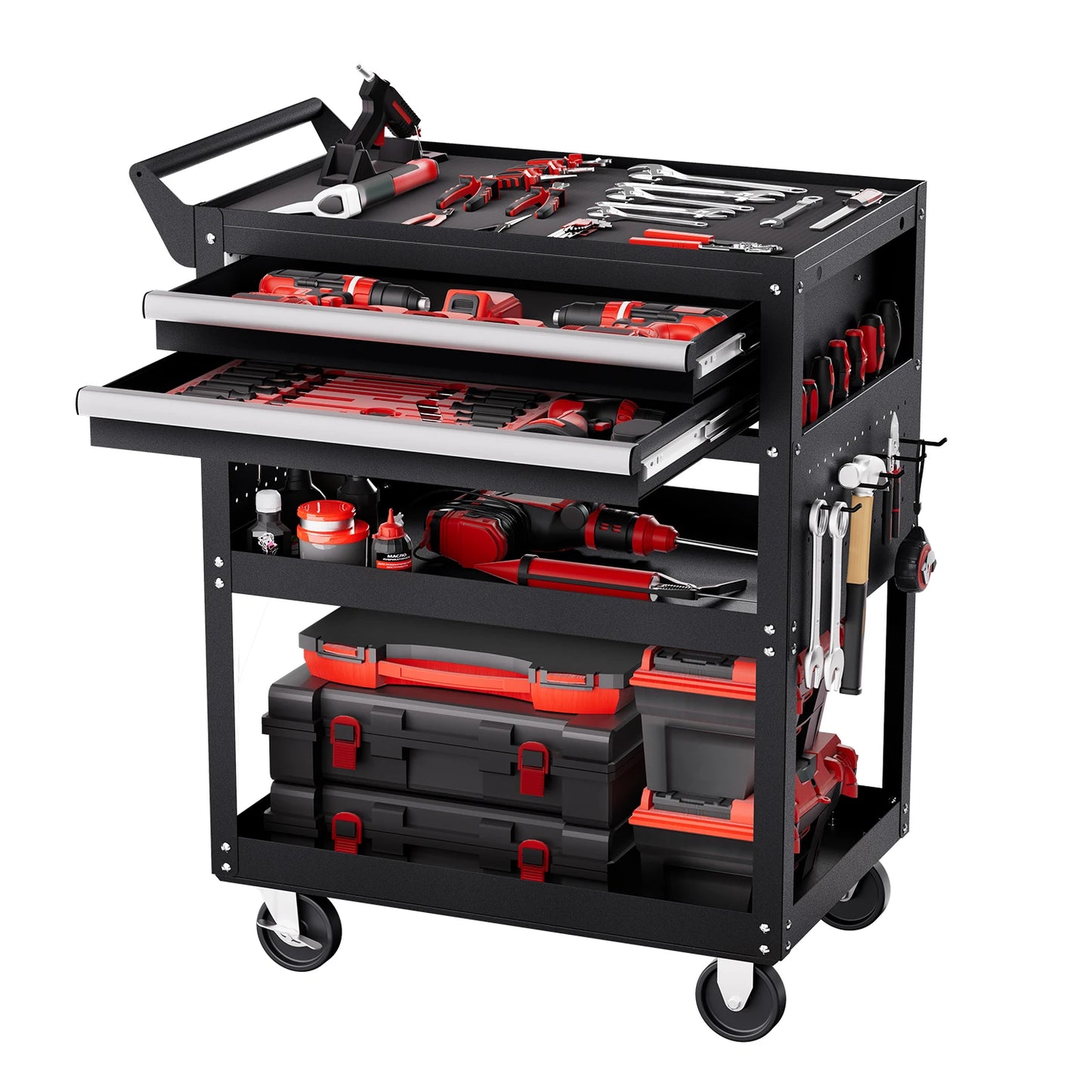 SucceBuy 5-Tier Tool Chest Rolling Cart With Locking Drawers