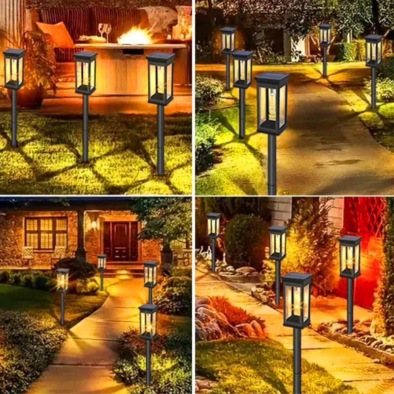 FAMCDC LED Solar Pathway Lights for Outdoor Garden Walkways