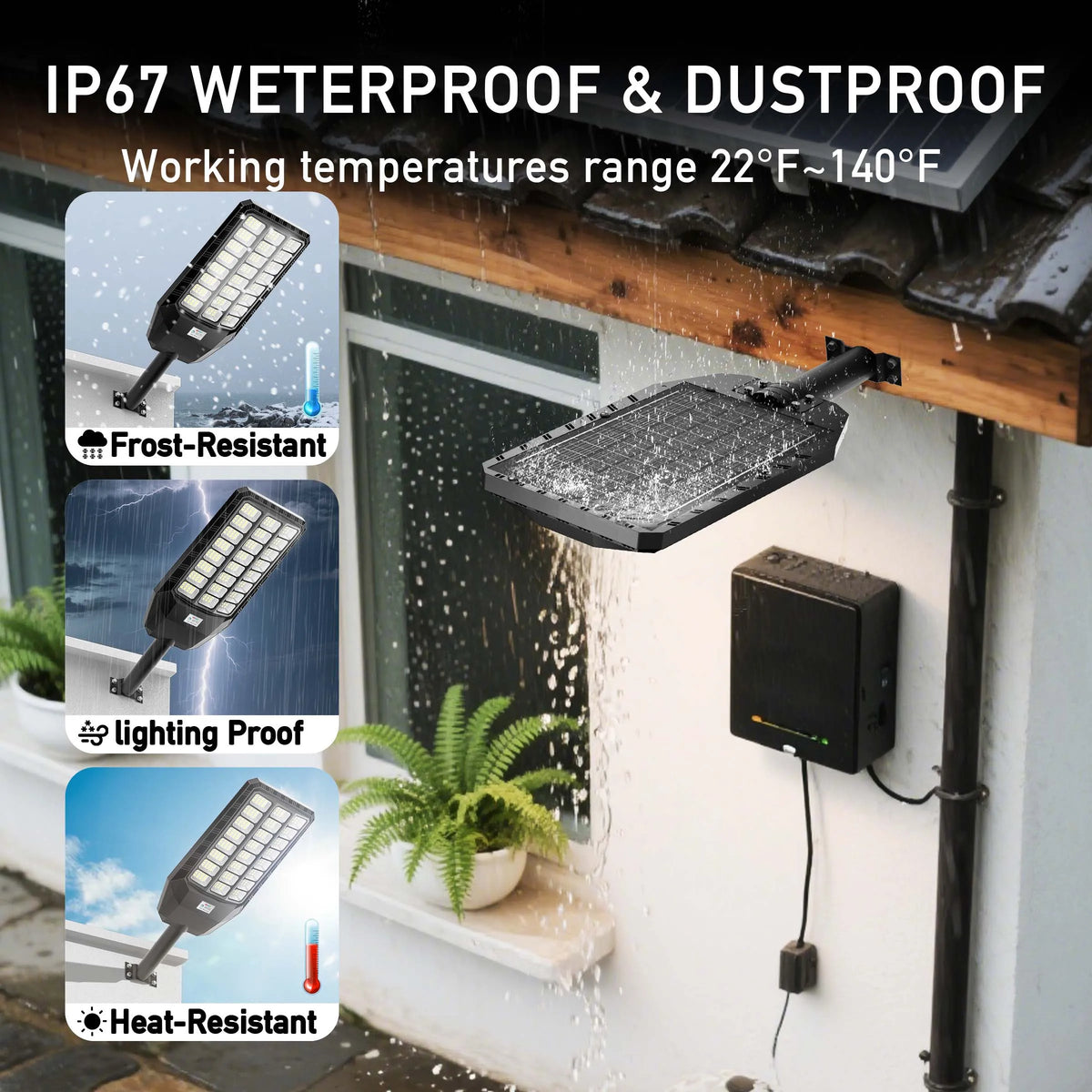 Solar Street Light Motion Sensor Dusk To Dawn LED Floodlight
