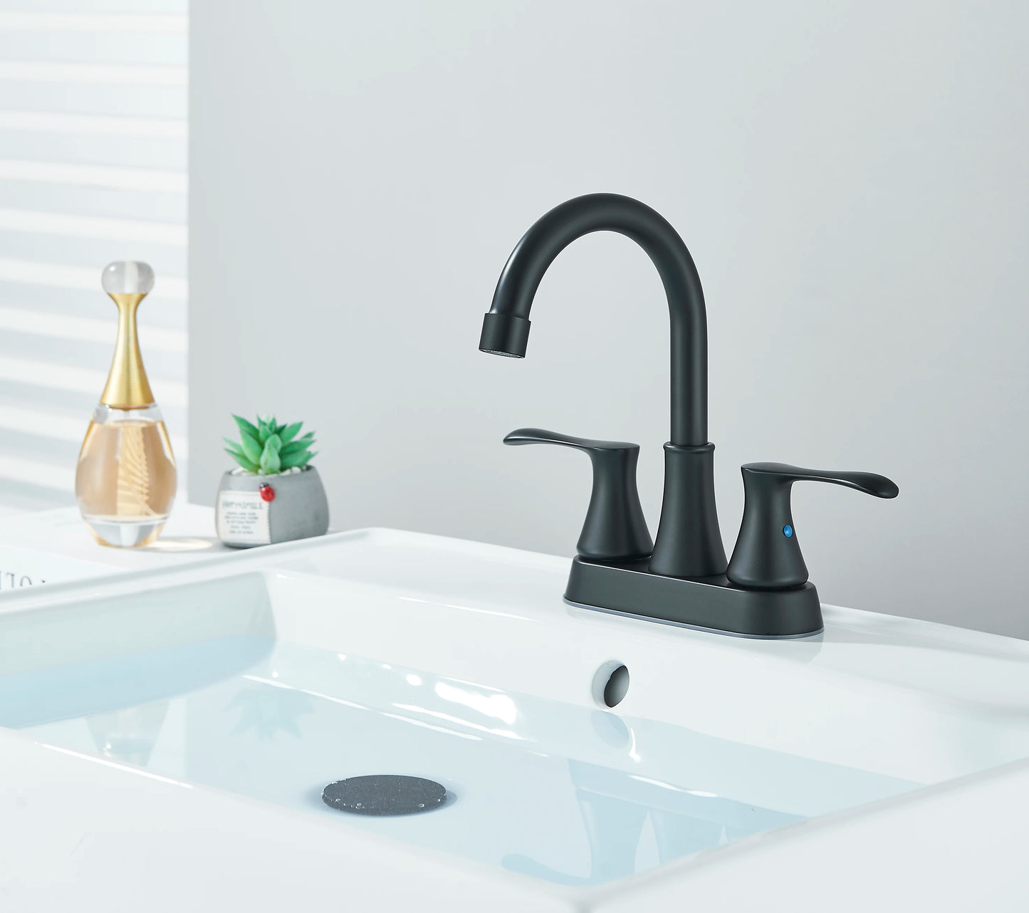 Suguword Dual Handle Bathroom Faucet Deck Mounted Hot And Cold