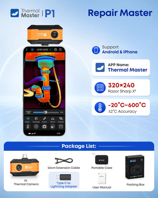 Thermal Master P1 Smartphone Thermal Imaging Camera for Inspections