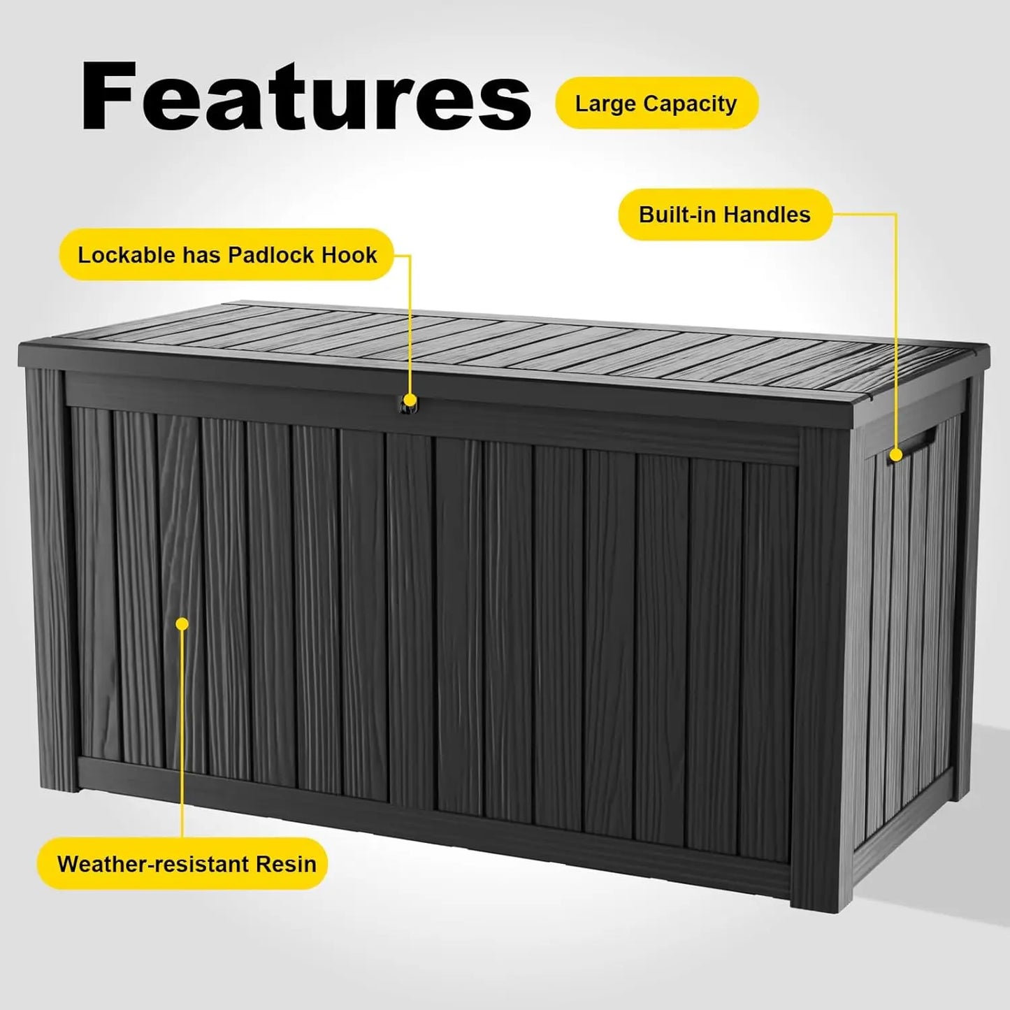 Waterproof Outdoor Storage Box With Lock For Patio Cushions