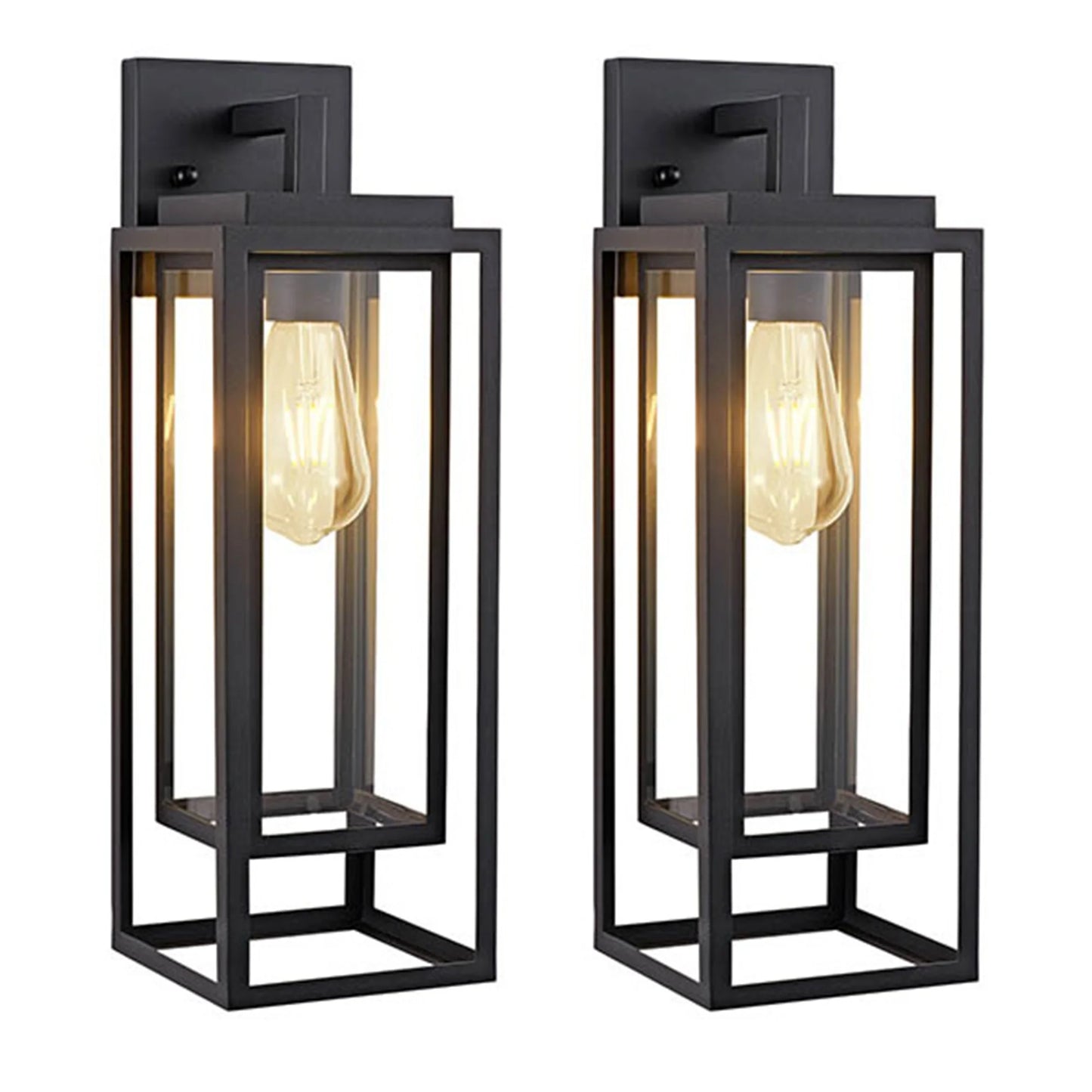 ArLgsite Farmhouse Exterior Wall Sconce With Clear Glass Shade