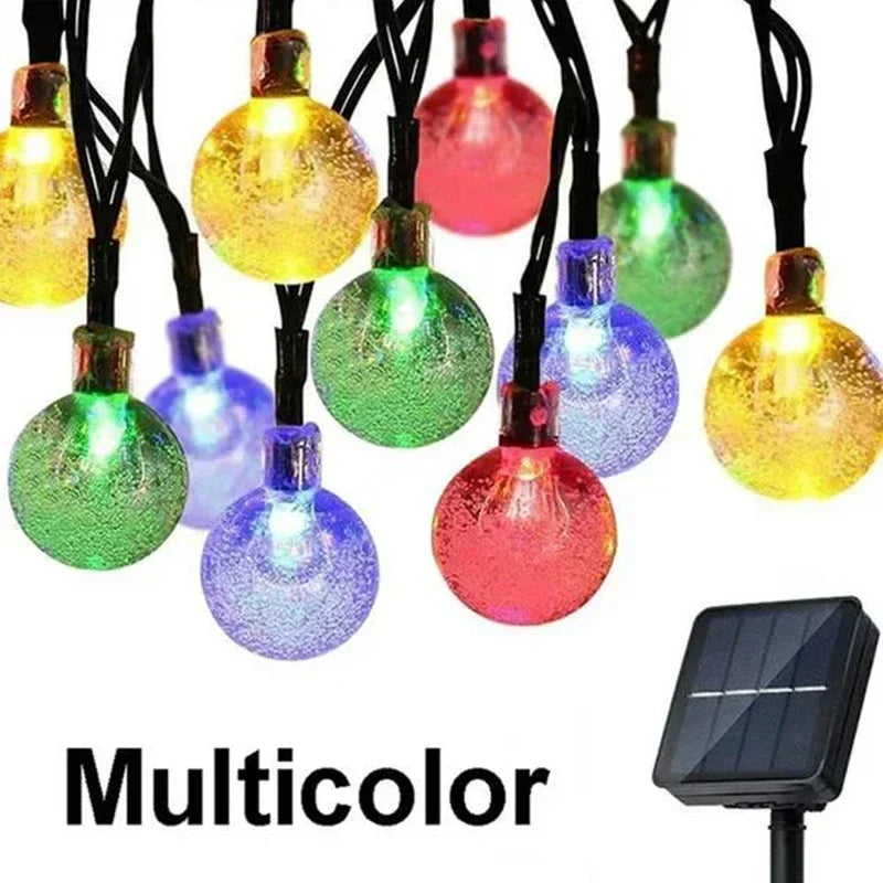 Super-Cheese Solar String Lights Outdoor Crystal Fairy Garland 8 Modes