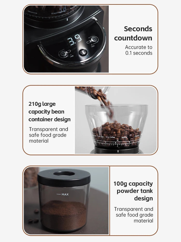 HiBrew Automatic Burr Electric Coffee Grinder With 34 Settings