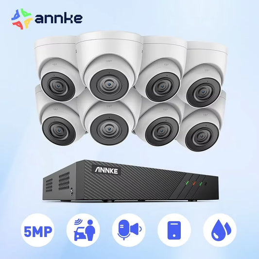 ANNKE 8CH FHD 5MP POE NVR Security System With Audio