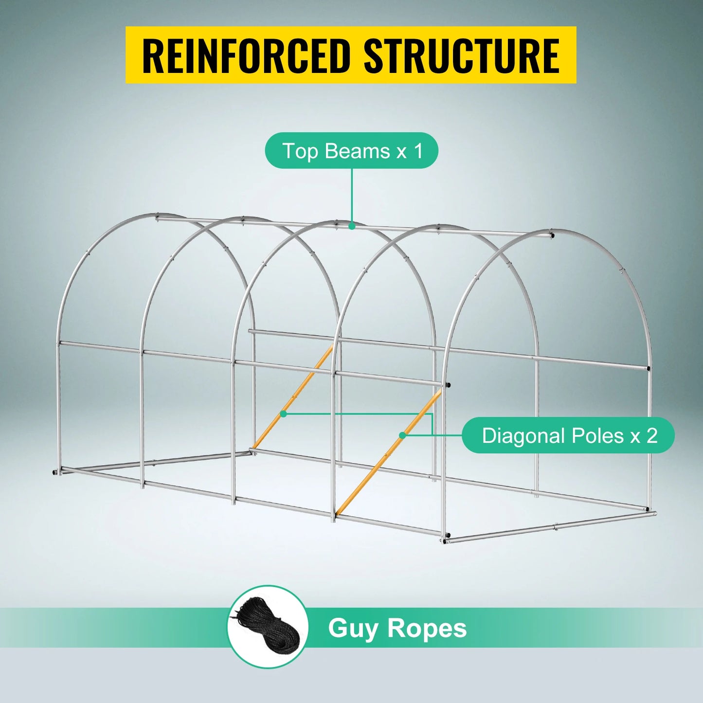 SucceBuy Walk In Tunnel Greenhouse With Galvanized Frame Waterproof Cover