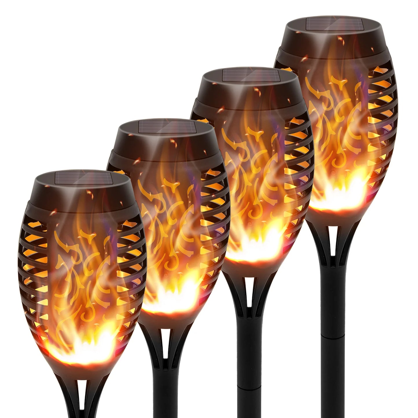 Solar LED Torch Lights with Flickering Flame for Outdoor Decor